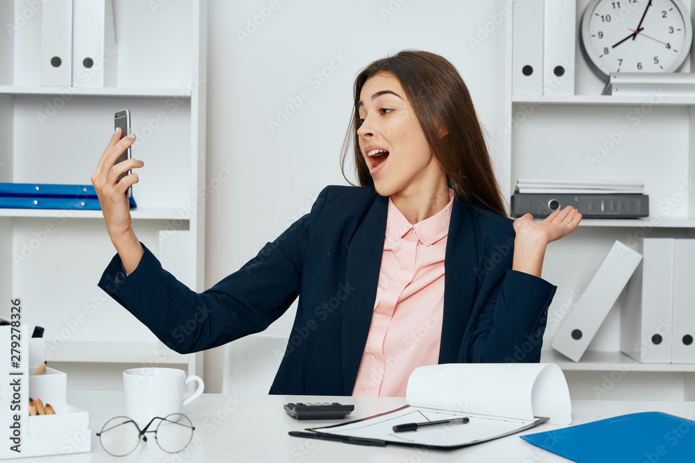 businesswoman working in office businesswoman working in office