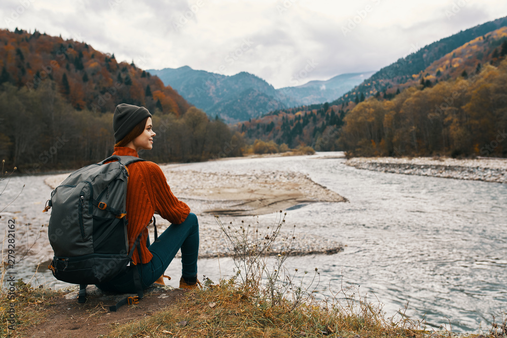 hiker in mountains