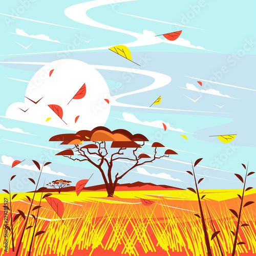 Safari magnificent view scene in vector