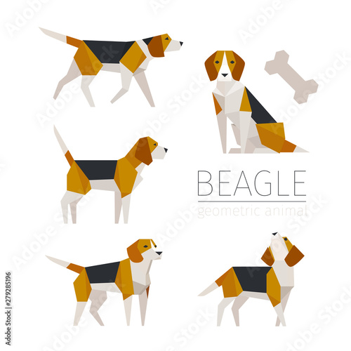 Cute beagle sculpture concept character design. flat design style minimal vector illustration.