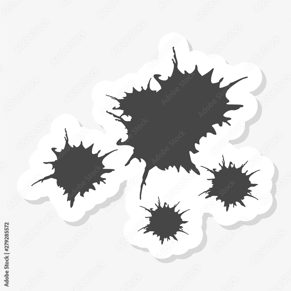 Set of black paint, ink, grunge, dirty brush strokes Set of black paint, ink, grunge, dirty brush strokes