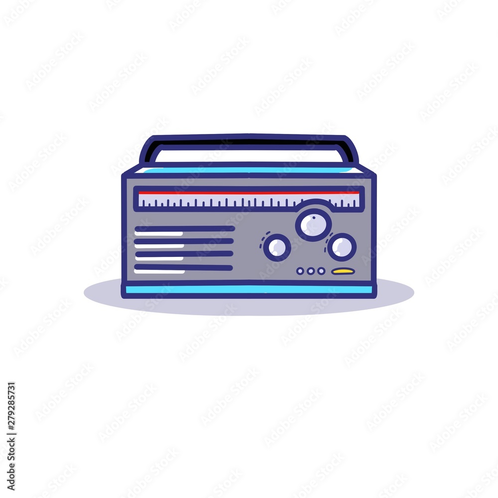 A grey retro radio isolated on white background A grey retro radio isolated on white background