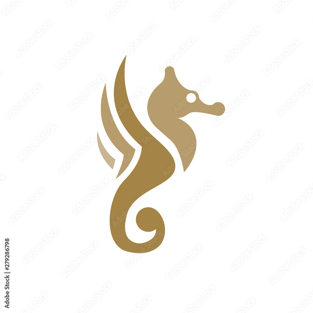 Obraz premium Luxury Sea Horse logo design