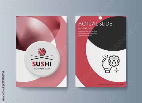 Set of brochures Sushi for marketing the promotion goods and services on market