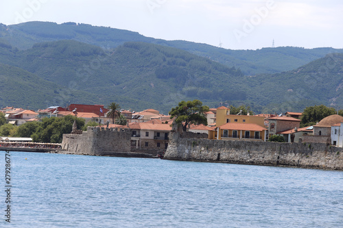 Lepanto, Greece - 18 July 2019: panorama of the village seen from the beach photo