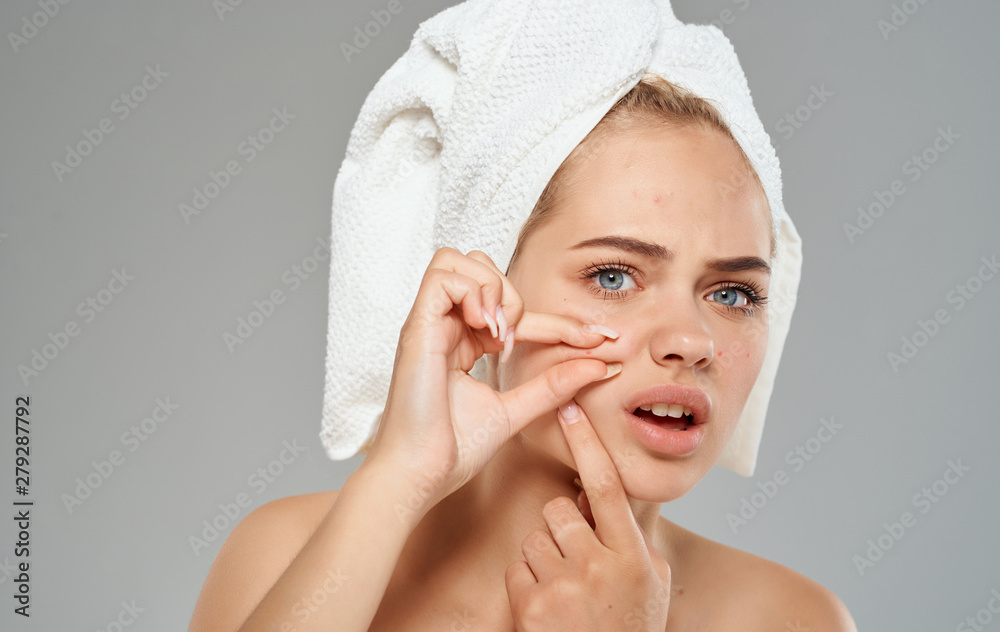 portrait of young woman with perfect health skin of face portrait of young woman with perfect health skin of face