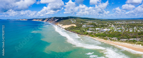 Panorama of the town of Rainbow Beach on a sunny day in QLD photo