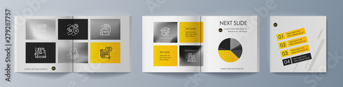Set of brochures for marketing the promotion goods and services on market