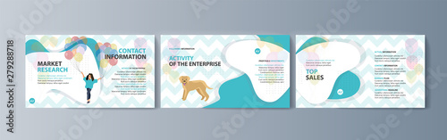 Set of brochures kit for pet purchase advertising