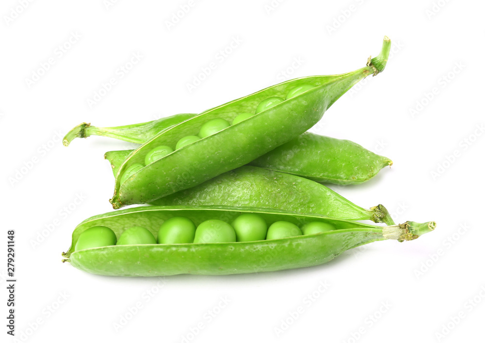 Tasty fresh peas on white background Tasty fresh peas on white background