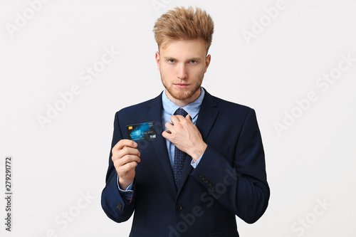 Handsome businessman with c...