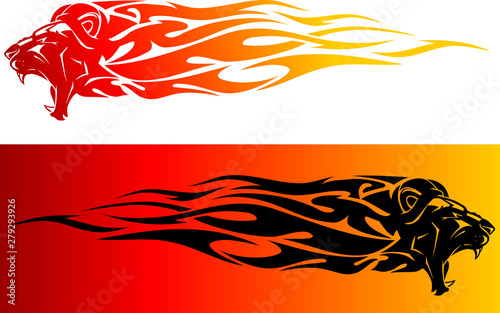 Lion Head Red Hot Flame
