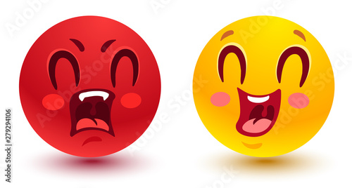 Funny and angry smiles