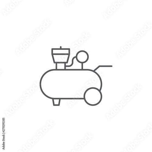 Air compressor vector icon isolated on white background