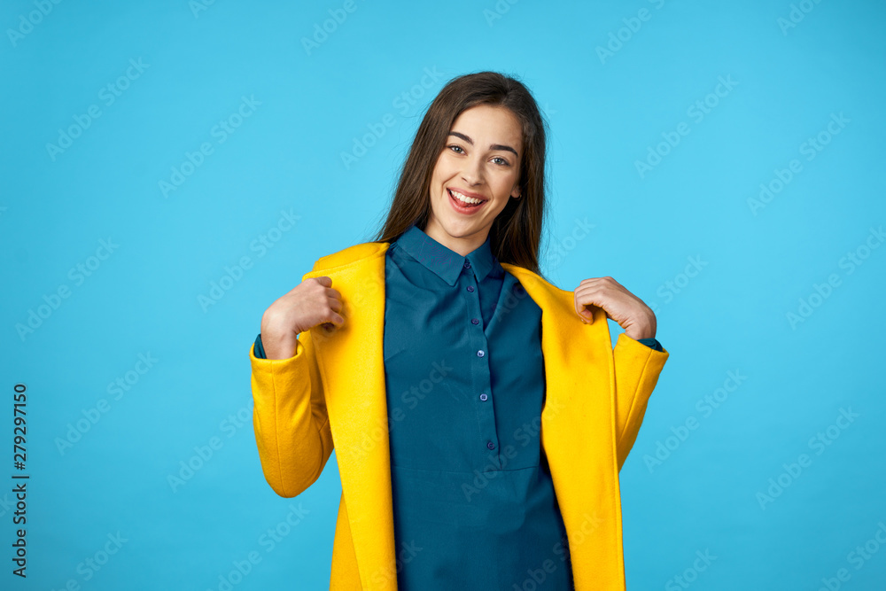 portrait of young woman in blue dress portrait of young woman in blue dress