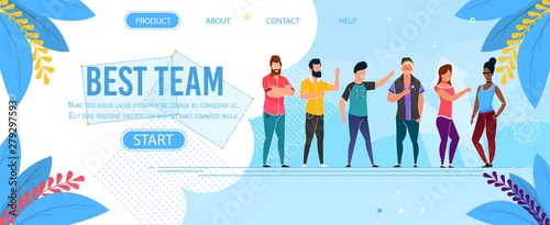 Best Team Character Landing Page Presentation