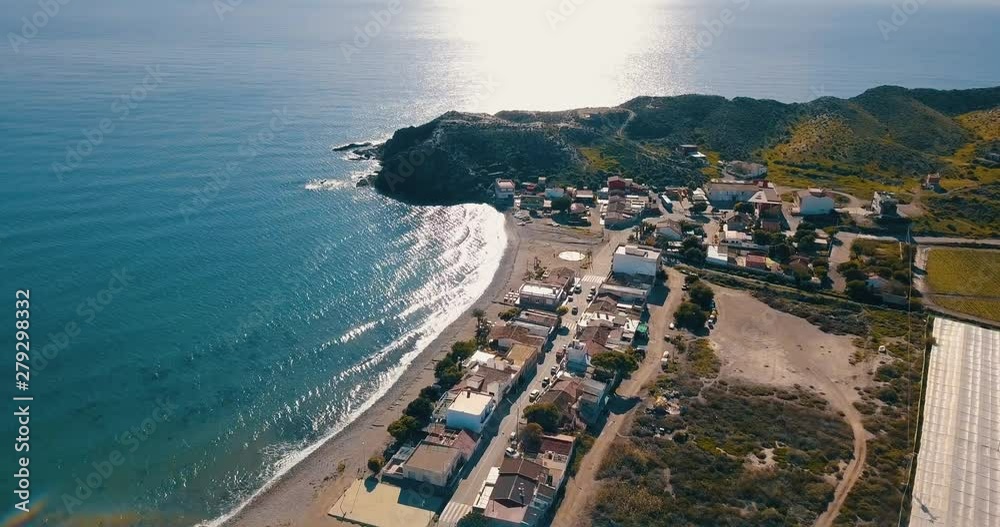 Aerial view of Puntas de Calnegre playa in Murcia province of Spain on a clear summer day Aerial view of Puntas de Calnegre playa in Murcia province of Spain on a clear summer day