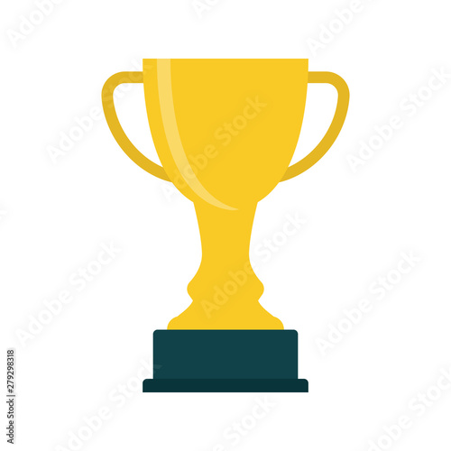 Flat icon trophy isolated on white background. Vector illustration.