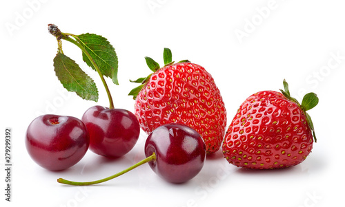 fresh berries on white background