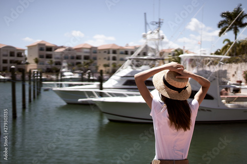young woman on a yacht