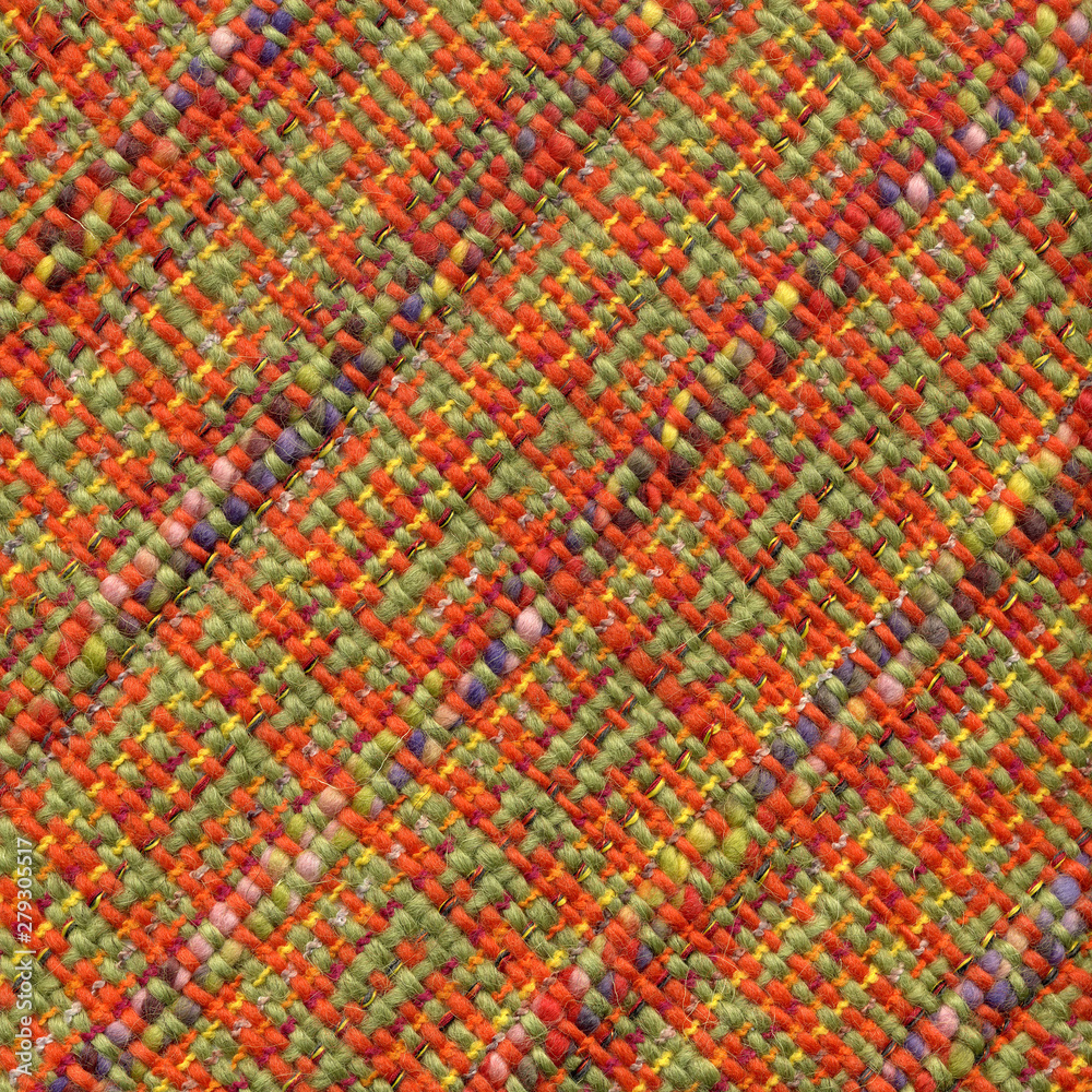 Multicolored handwoven woolen fabric with pattern Multicolored handwoven woolen fabric with pattern
