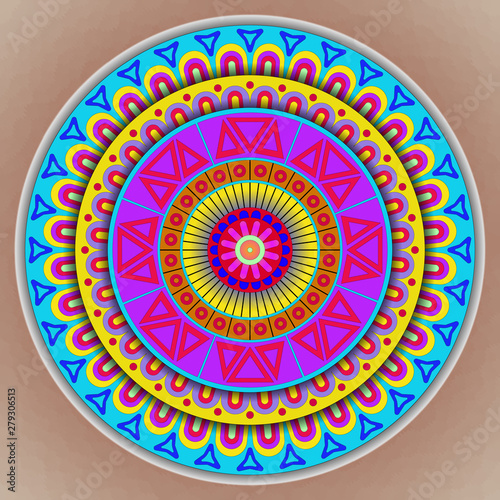 abstract colorful mandala style graphic