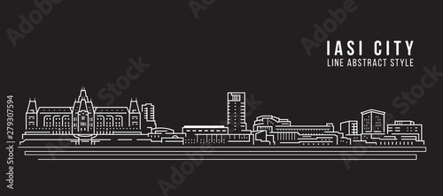 Cityscape Building Line art Vector Illustration design - iasi city photo