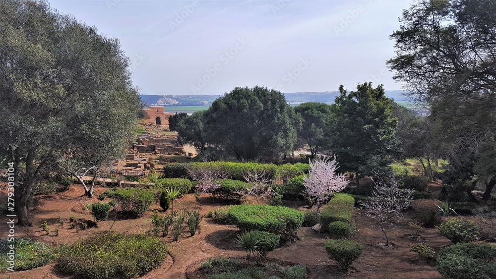 Maroc, Jardin de la nécropole de Chellah à Rabat