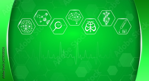 abstract background technology concept in green light,human body heal,technology modern medical science in future and global international medical with tests analysis clone DNA human