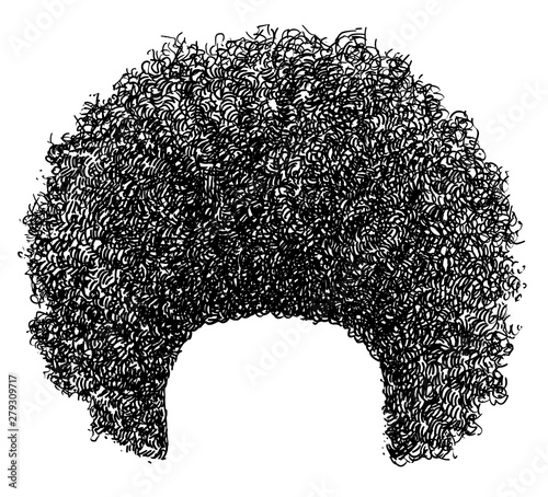 Trendy hairstyle illustration, drawing, engraving, ink, line art, vector