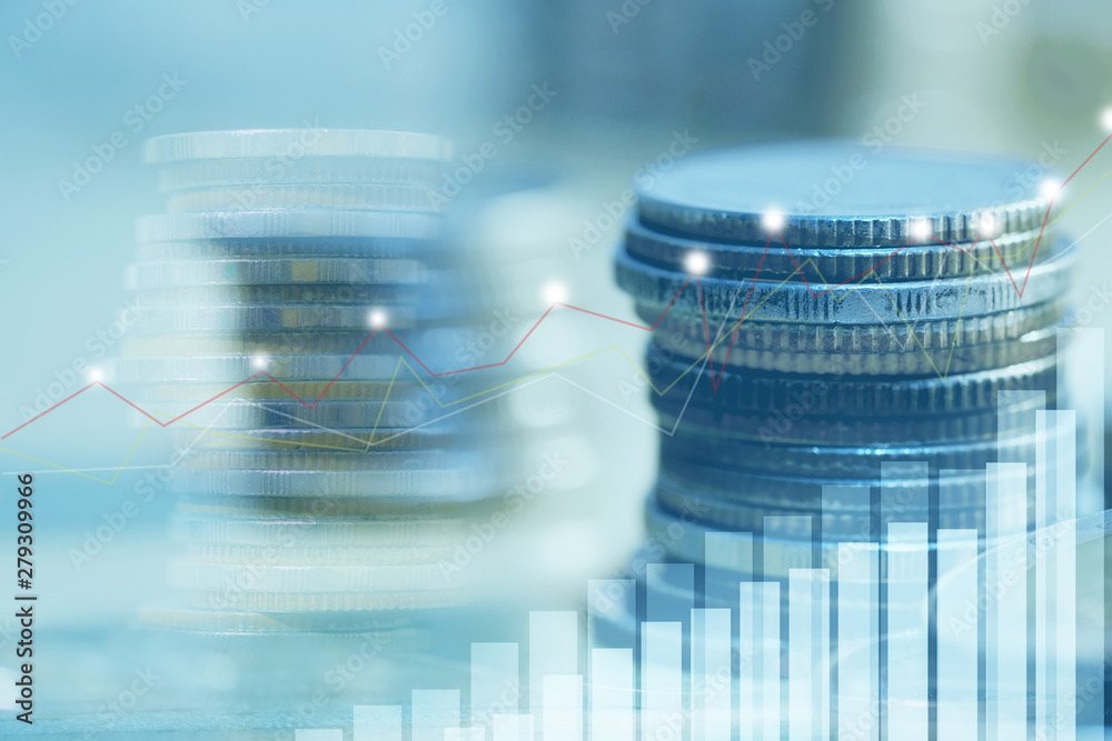 Double exposure of city and rows of coins for money, finance and business concept of teamwork and partnership. ECN Digital economy, best. Double exposure of city and rows of coins for money, finance and business concept of teamwork and partnership. ECN Digital economy, best.