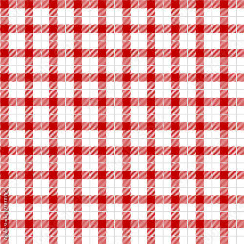 Red Gingham pattern. Texture for - plaid, tablecloths, clothes, shirts, dresses, paper, bedding, blankets, quilts and other textile products. Vector illustration EPS 10