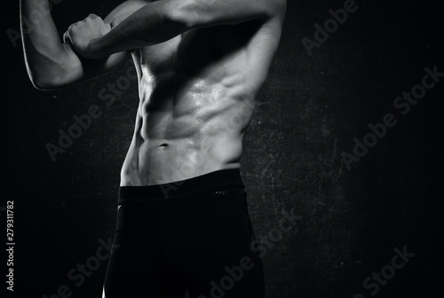 young man in black lingerie