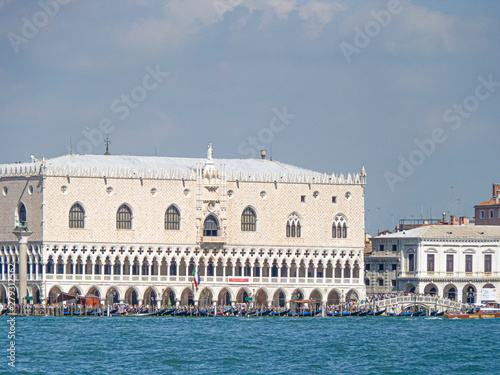 view of Venice from Grand Canal - Dodge Palace, Campanile on Piazza San Marco (Saint Mark Square), Venice, Italy