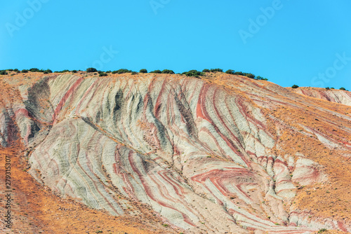 Amazing beautiful slopes of red mountains