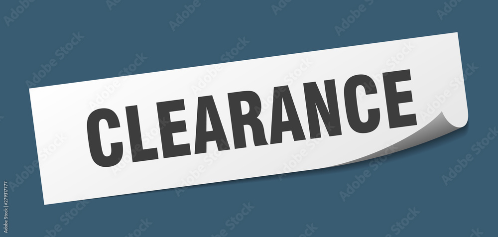 clearance sticker. clearance square isolated sign. clearance