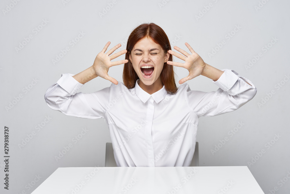 young business woman with headache young business woman with headache