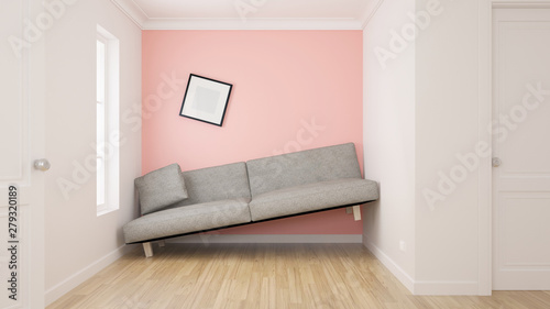 Sofa over size in room photo