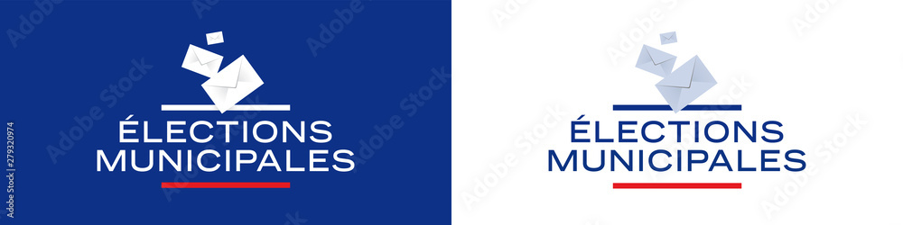 Naklejka premium Elections municipales / bannière 