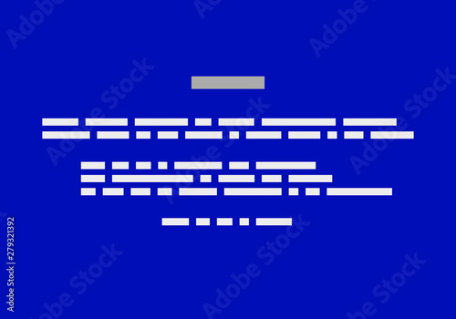 Blue Screen of Death BSOD. Crash Report Background. Vector photo