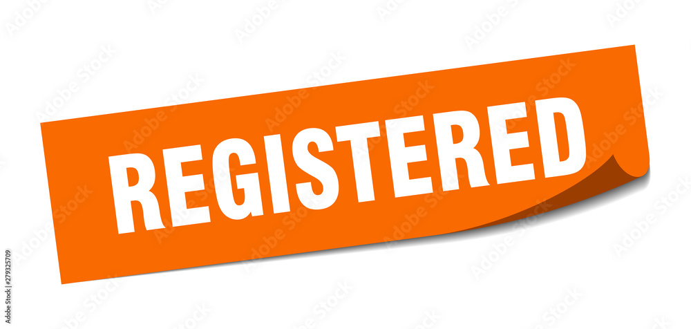registered sticker. registered square isolated sign. registered registered sticker. registered square isolated sign. registered