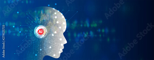 Conceptual technology illustration of artificial intelligence