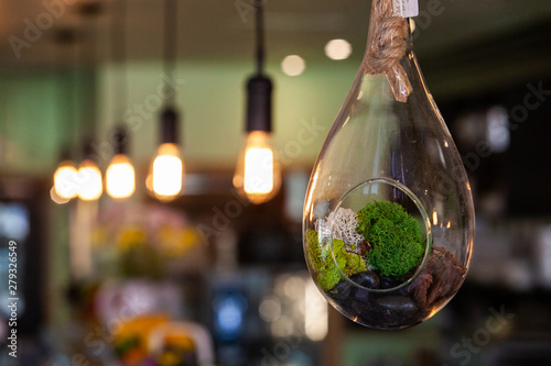 Fotografie, Tablou Modern light bulb in eco-friendly bistro