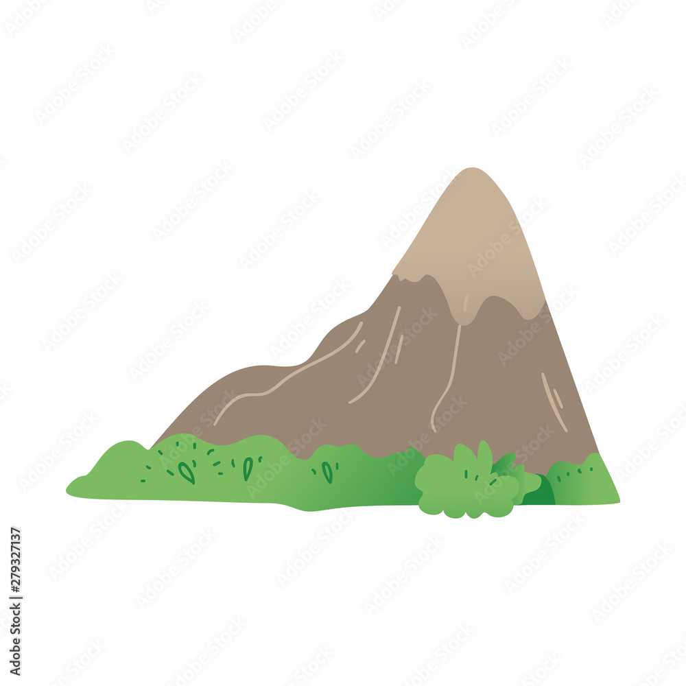 Vector abstract grey mountain rock s flat icon Vector abstract grey mountain rock s flat icon