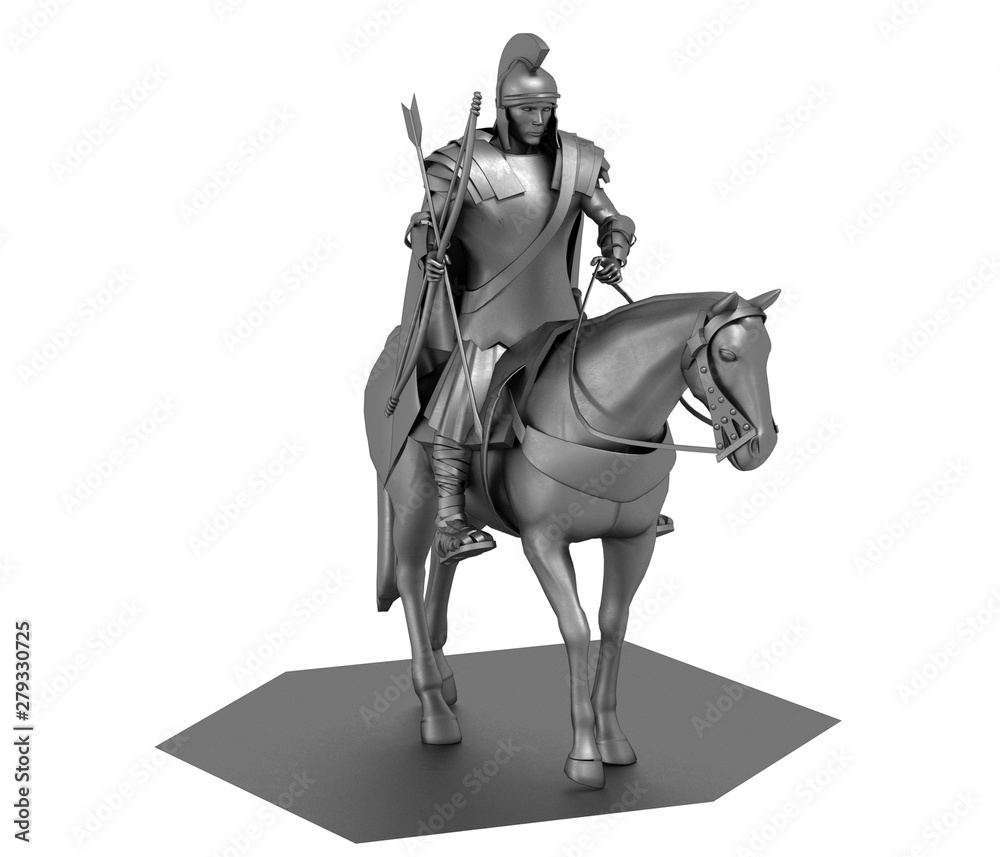 Fototapeta premium rider, warrior on horseback, 3D rendering, 3D illustration