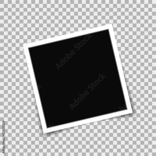 Realistic photo frame in mockup style on isolated background. Vector photo frame on isolated background.vector