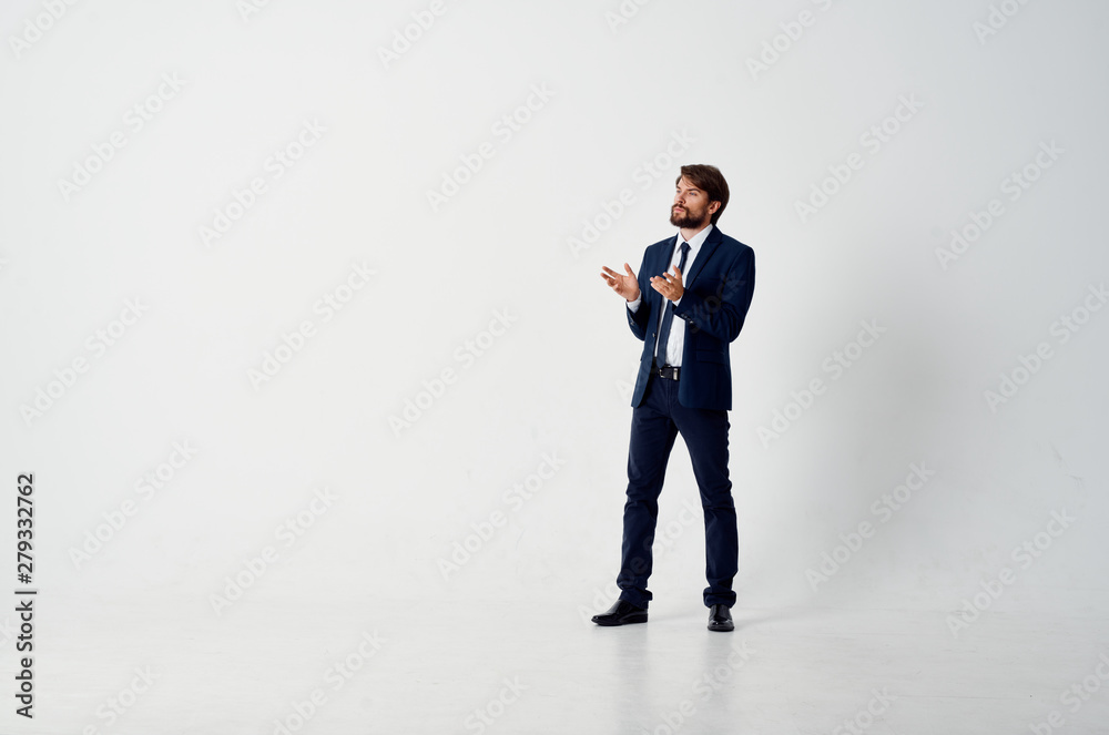 Business man full-length free space in a suit Business man full-length free space in a suit