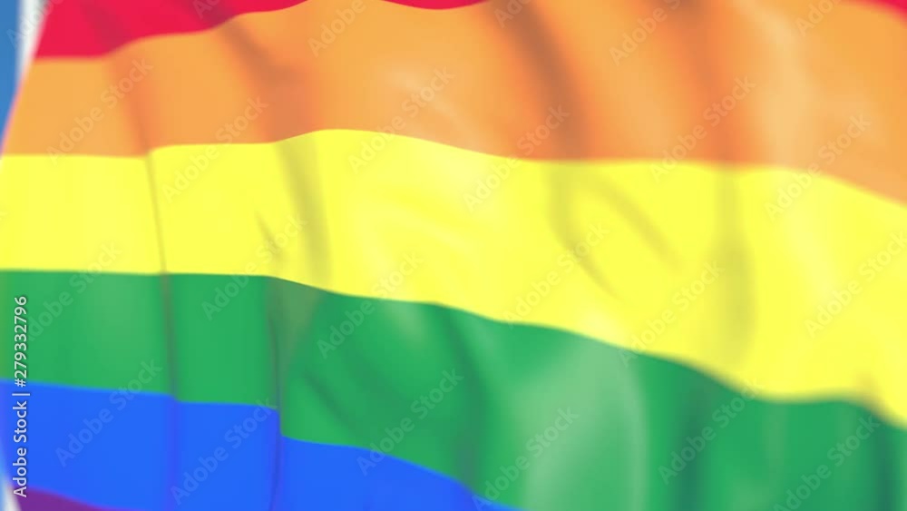 Waving rainbow gay pride flag close-up, loopable 3D animation Waving rainbow gay pride flag close-up, loopable 3D animation