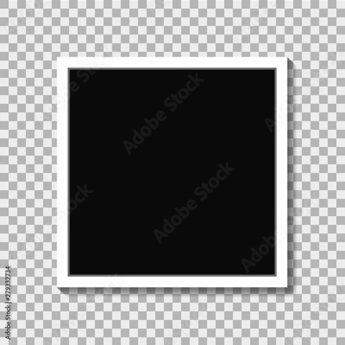 Realistic photo frame in mockup style on isolated background. vector eps10