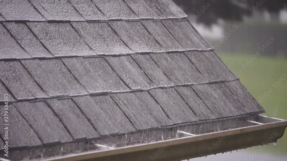 Heavy rain pouring down from passing storm